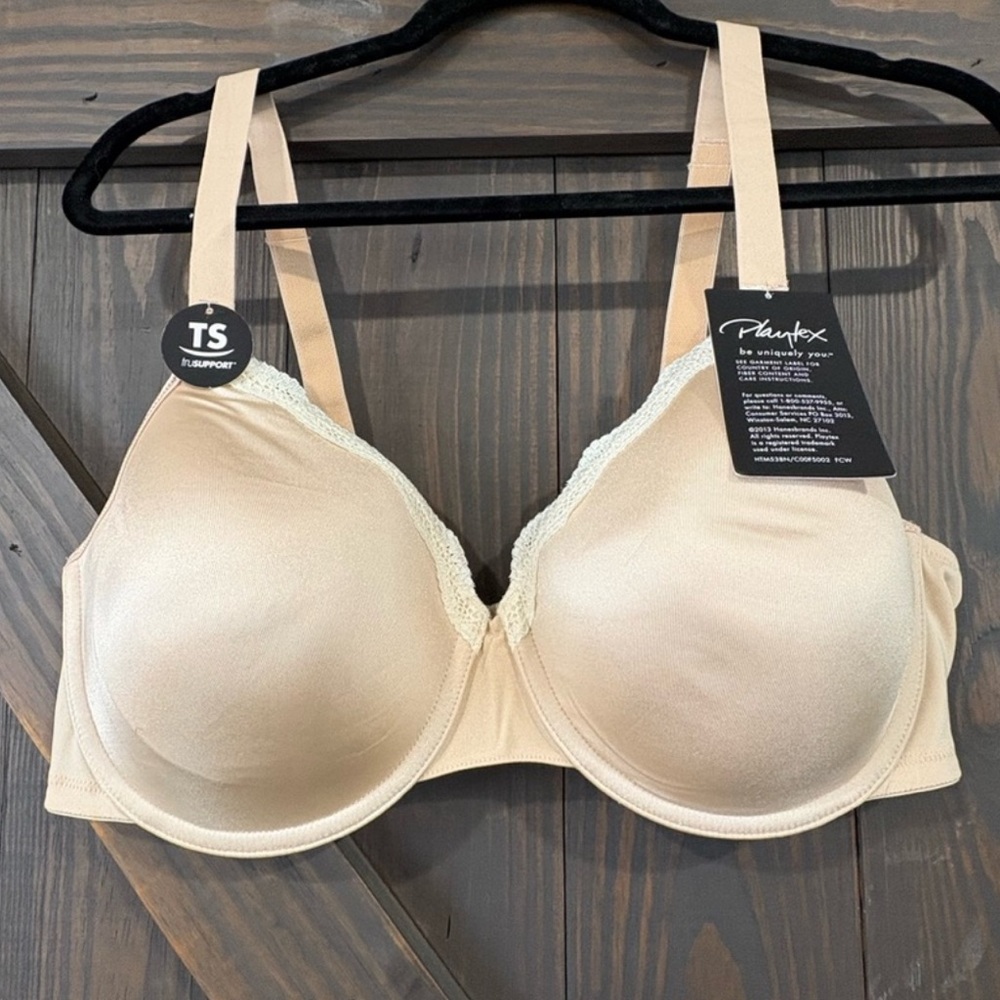 Playtex Women's Beige Bra with Lace‎ Trim Size 44C NEW/NWT